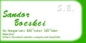 sandor bocskei business card